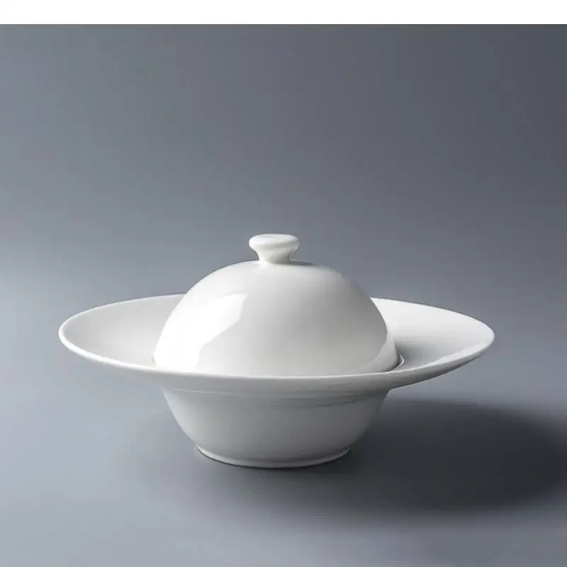 Ceramics Dinner Bowls Soup Basin Ramen Pasta Bowl Cooking Plate Dipping Sauce Home Tableware with Lids Dessert Pastry Tray
