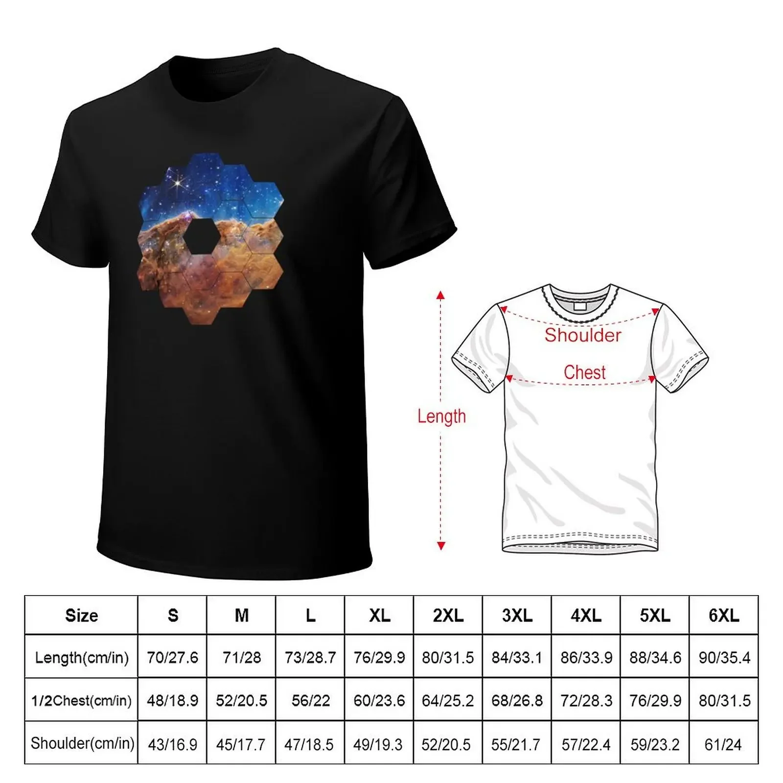 Cosmic Cliffs, Carina Nebula, NGC 3324 (James Webb/JWST) — space poster T-Shirt cute tops summer top Men's clothing