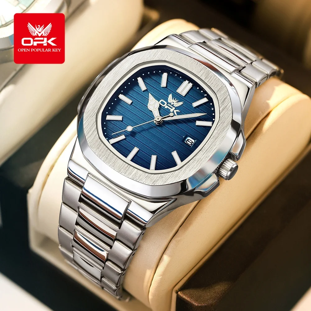 OPK 6055 Mens Watch Original Quartz Watch Waterproof Luminous Watches Luxury Men Single Calendar Fashion Design For Men Date