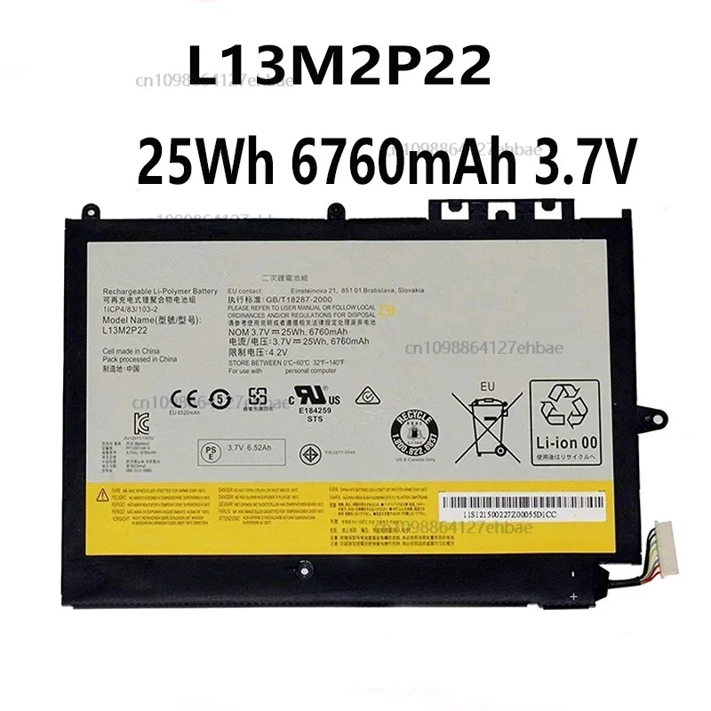 

L13M2P22 L13N2P21 25Wh 6760mAh 3.7V Laptop Battery For MIIX2 10 Series Notebook 1ICP4/83/103-2Fast