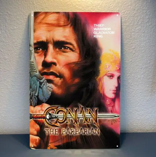 Conan The Barbarian Movie Metal Poster -Arnold Schwarzenegger Tin Sign -20x30cm  -Aluminum