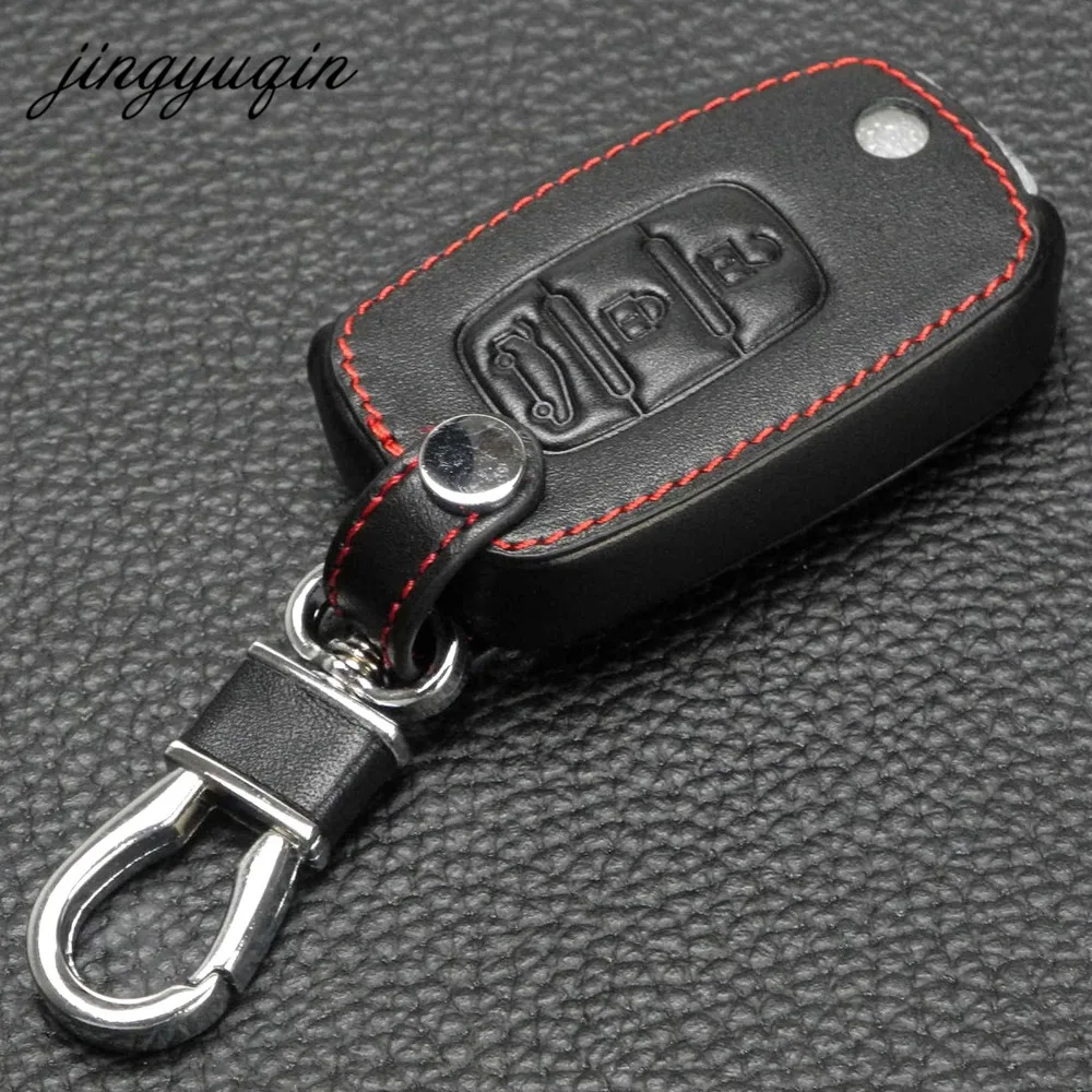 jingyuqin Flip key Leather Case for Renault Dacia LADA Sedan Largus Kalina Granta Vesta X-Ray XRay Remote Fob Cover Protect Set