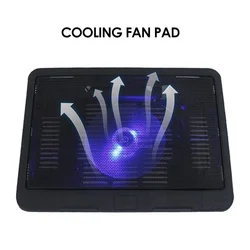 N19 Laptop Cooling Base for 10/12/14 inch Universal Large Fan Radiator Luminous Cooling Pad for MacBook Notebook Laptop Stand