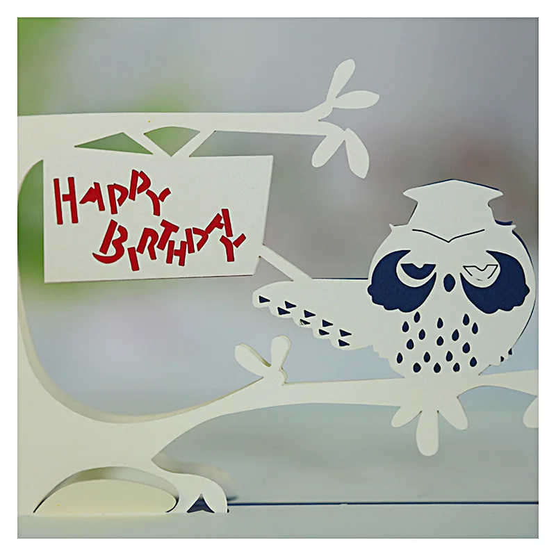 Handmade 3D Christmas Owl Pop Up Greeting Card, Reindeer, Santa Gifts, Party Invitation, Birthday Card, Sympathy Card