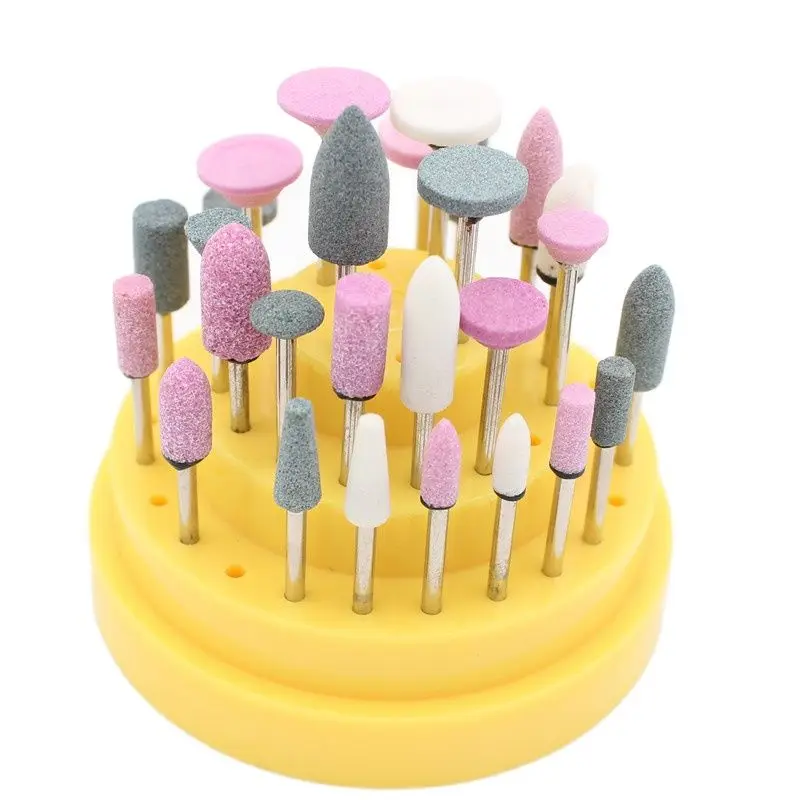 Dental Silicone Rubber Rotary Tungsten Steel Polishing Burs Drill 2.35mm Shank Nail Drill Bit Cutter Set Rotary Tool Set