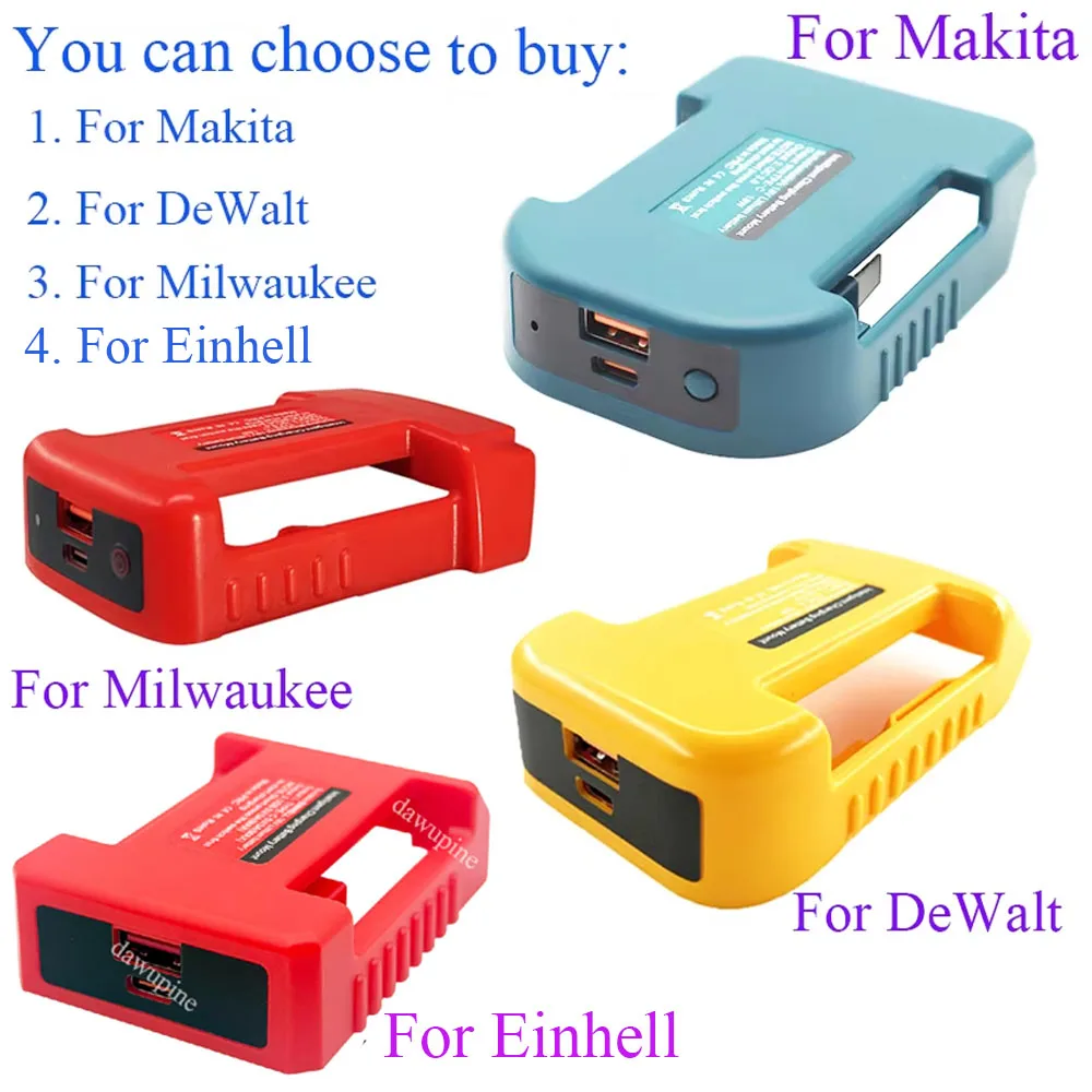For For DeWalt 20V For Milwaukee 18V Lithium Battery For Makita For Einhell Laptop Mobile Phone Fast Charging USB Type C Power Bank - Aliexpress Deal