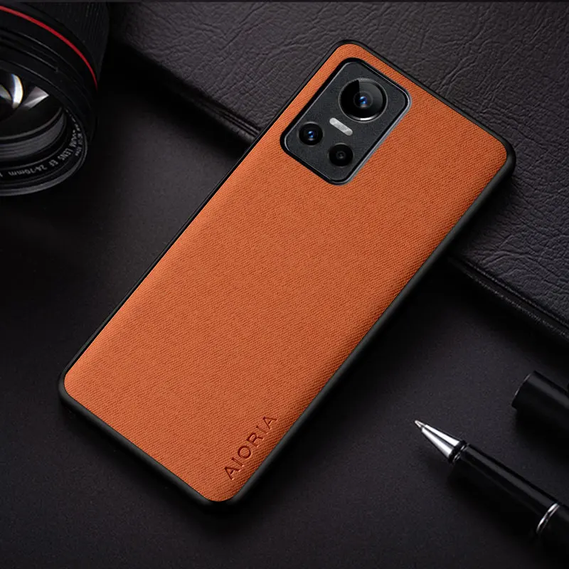 Case For Realme GT Neo 3 neo3 coque simple design lightweight durable solid color textile leather cover for realme gt neo3 case