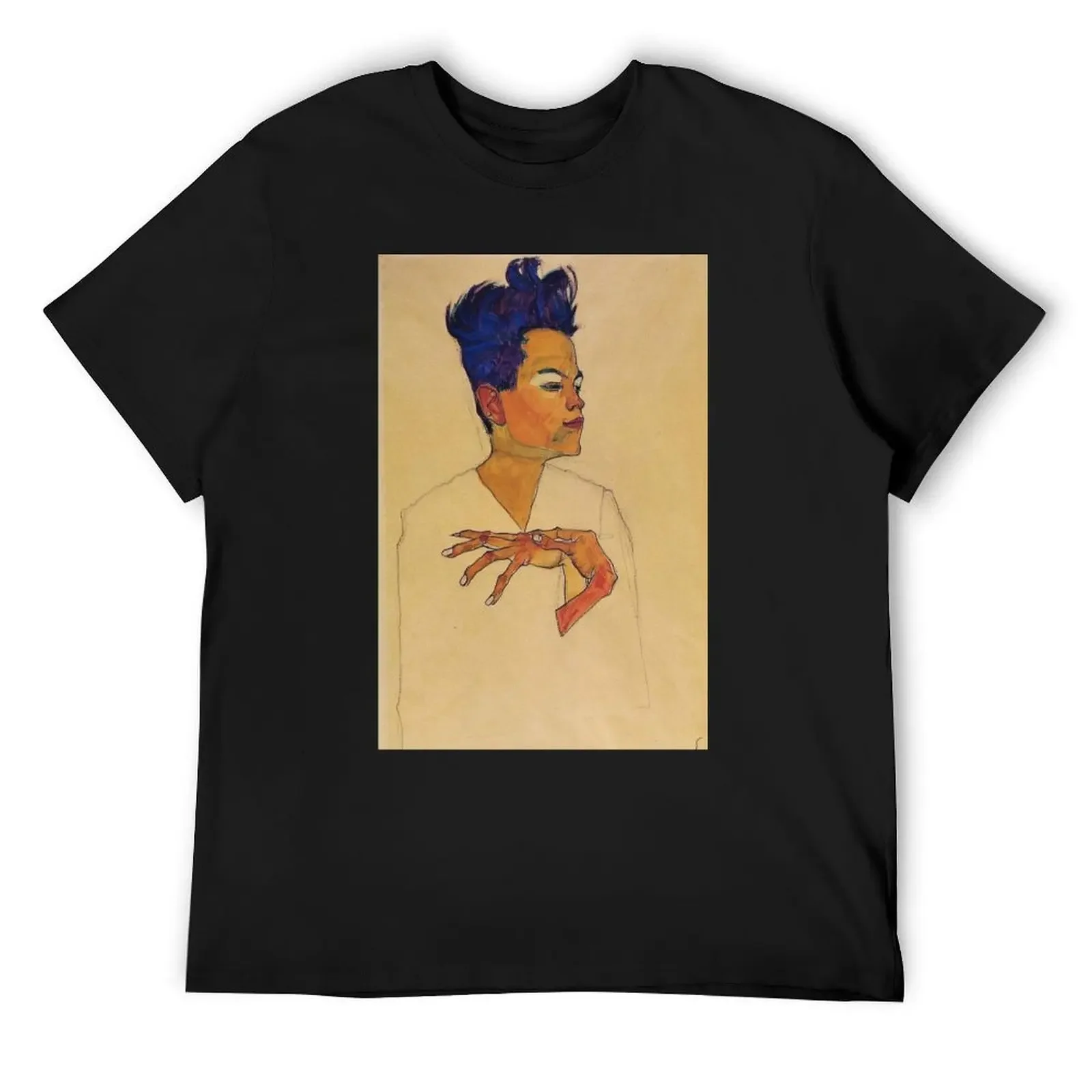 

original painting by Egon Schiele 1890 - 1918, Egon Schiele Prints T-Shirt korean fashion oversized t shirt T-shirt men