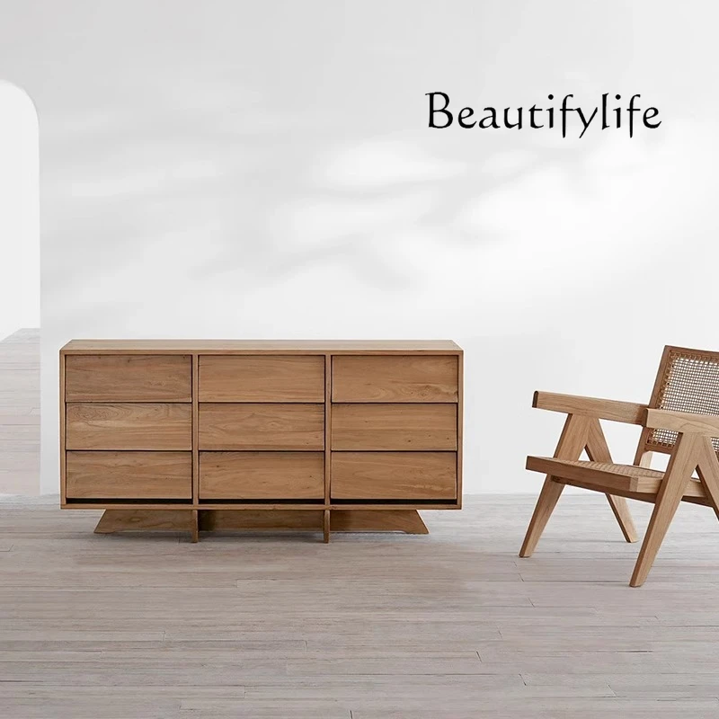 

Wabi Sansan antique nine bucket locker Japanese retro solid wood display medieval side cabinet designer furniture