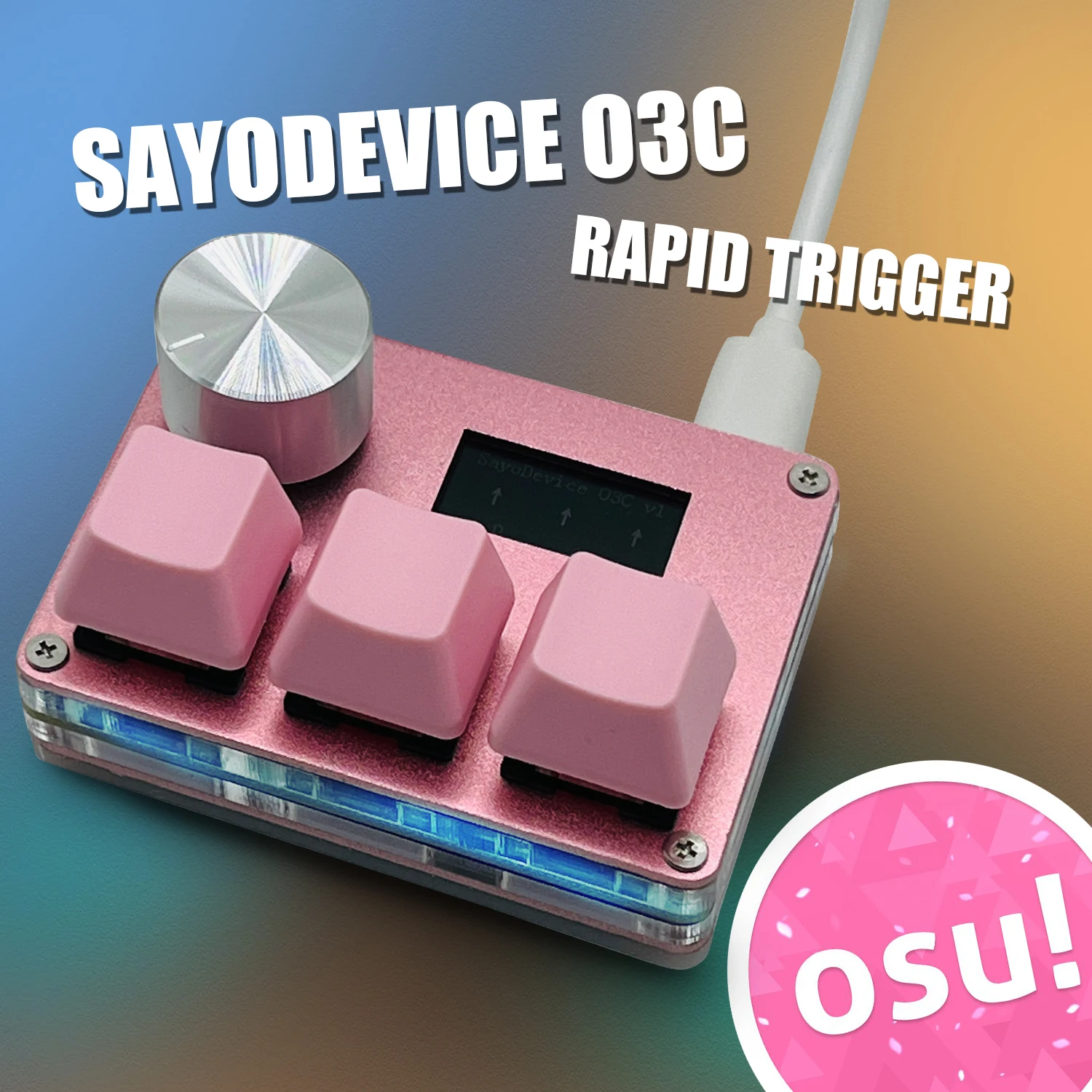SayoDevice Rapid Trigger Magnetic Switches RGB Music Game Keyboard Volume Knob For O3C DJMAX SDVX Geometry Dash Office Keyboard