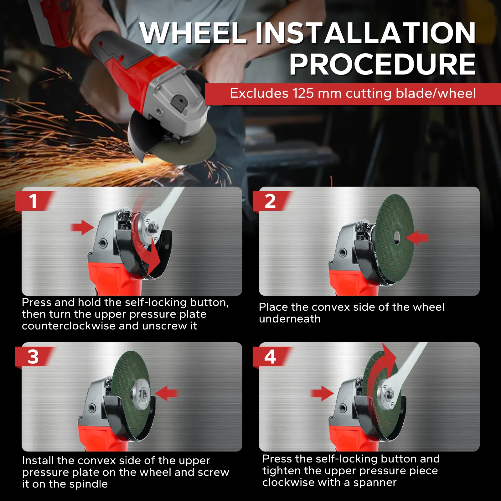 125 مللي متر طاحونة زاوية لاسلكية بدون فرش 7000 دورة في الدقيقة 3 سرعات قطع طحن آلة تلميع لبطارية ميلووكي 18 فولت (بدون بطارية)