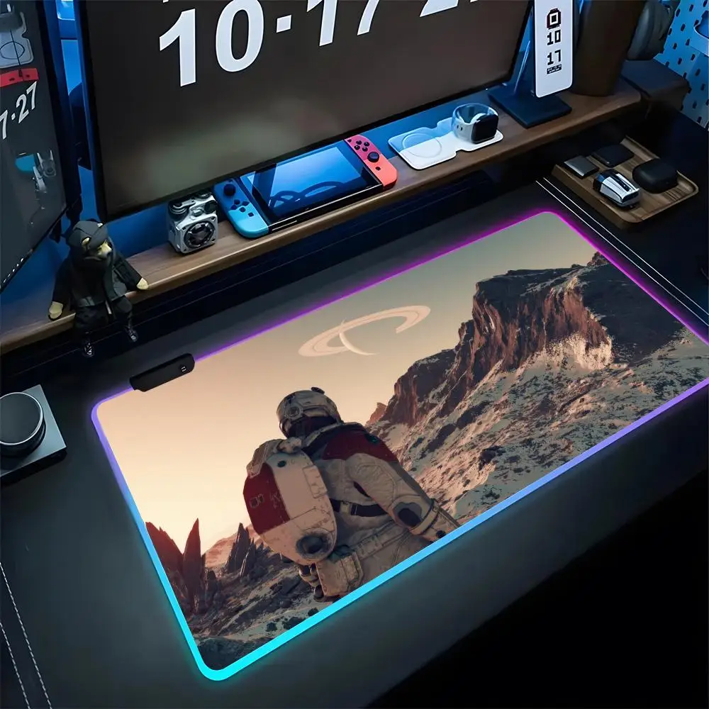 

S-Star-fieldS Mouse Pad Gaming Rgb Mousepad Backlit Keyboard INS Gamer Girl Xxl Laptop Mat Table Pads Deskpad