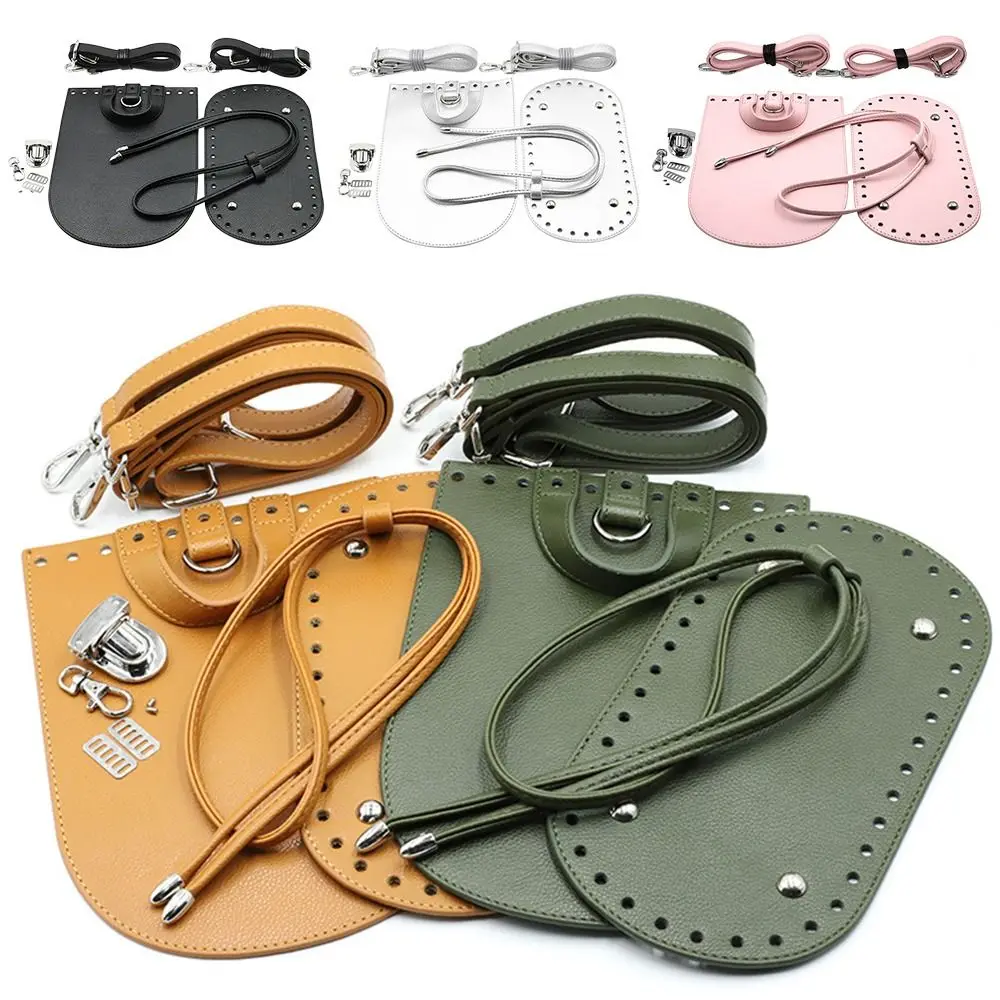 

7Pcs/Set Handmade Shoulder Handbag Strap Bag Woven Leather Bottoms With Hardware Accessories For DIY Craft Handmade Bag Backpack