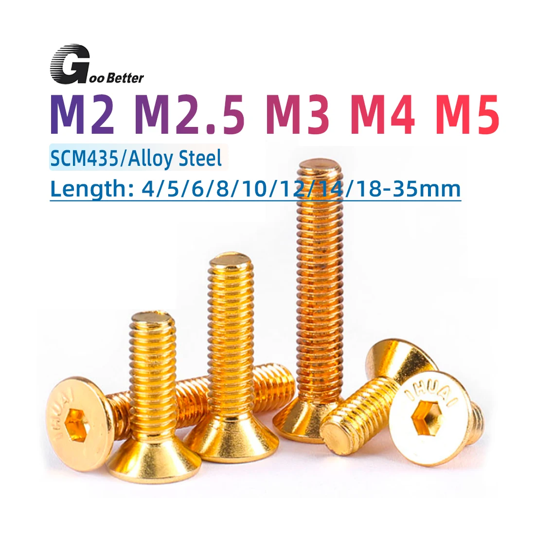 

10pc Brass Flat Head Screw M2 M2.5 M3 M4 M5 Brass Cross Recessed Countersunk Head Machine Screw Metric Thread Screw Recess Bolt