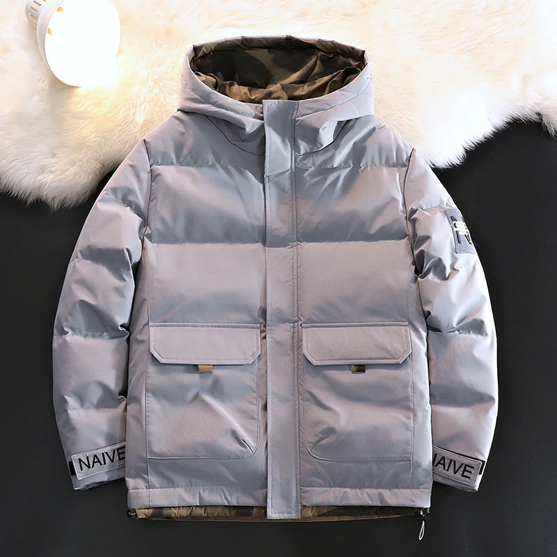 

Winter Warm Thicken Coat Men's Basic Fashion Hooded Parkas Windproof and Waterproof Ski Jacket Hooded Puffer Jacket for Male