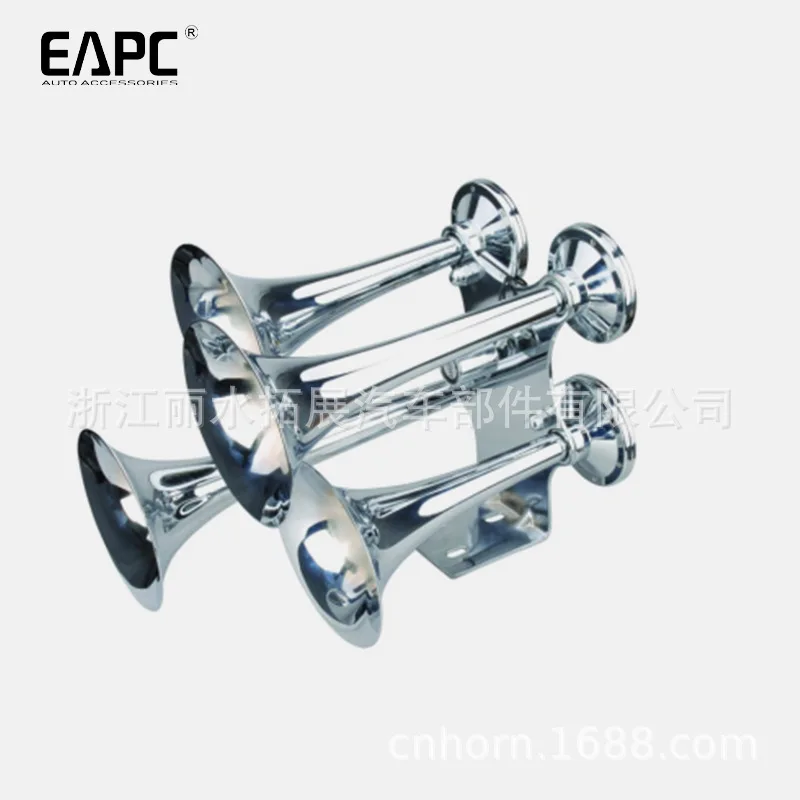 TZ-313 Large 3 Sound Gas Horn 4 Tube Large Size Car Horn 12/24V Truck Ship Train Solenoid Valve Type - view 3