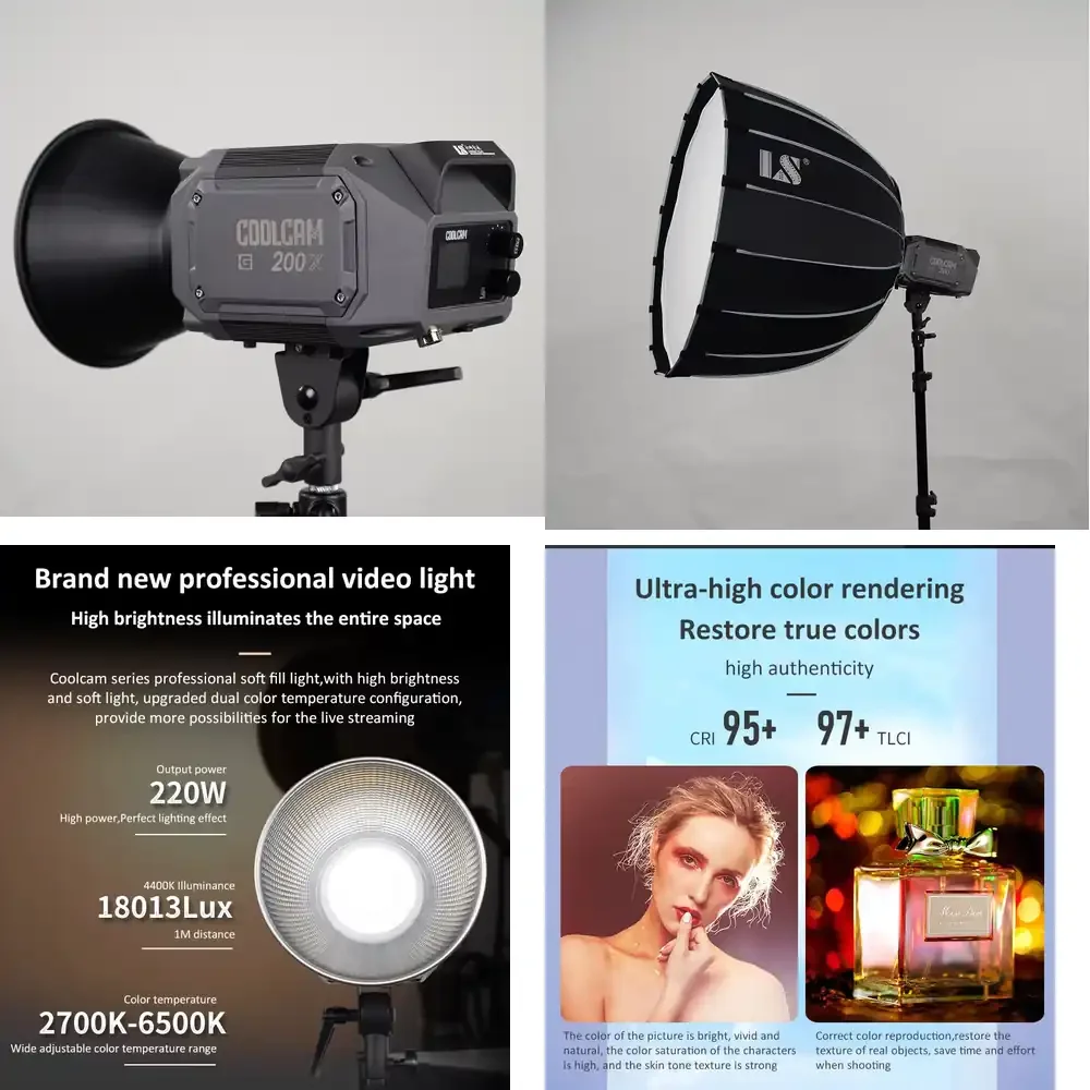 220W APP-Controlled COOLCAM 200X (G) LED Photography Lighting Video Shooting, for Live Streaming or Live Studio
