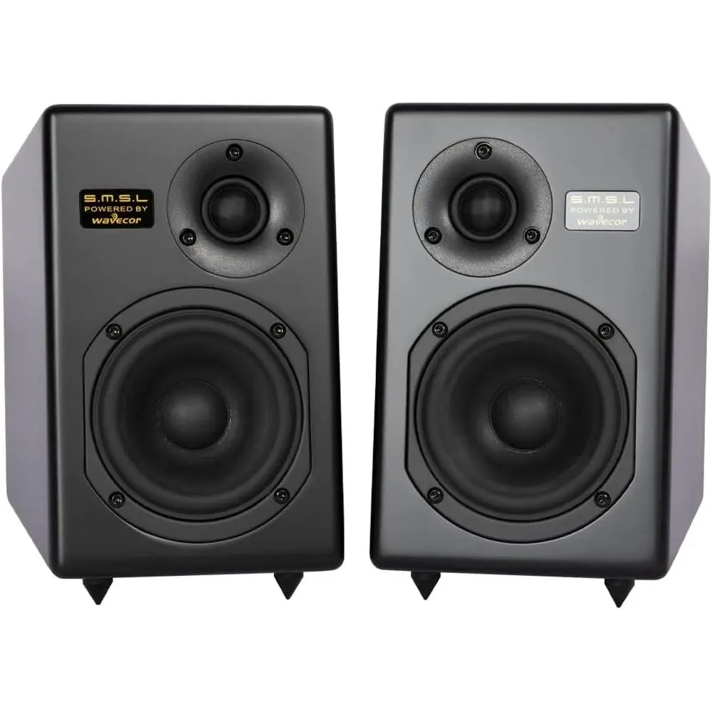 

SMSL Bookshel Speakers Tabebuia, Studio Hi-i Speakers or Home Audio Wavecor Custom Drivers, 100 Watts Per Channel, Audiophile HI