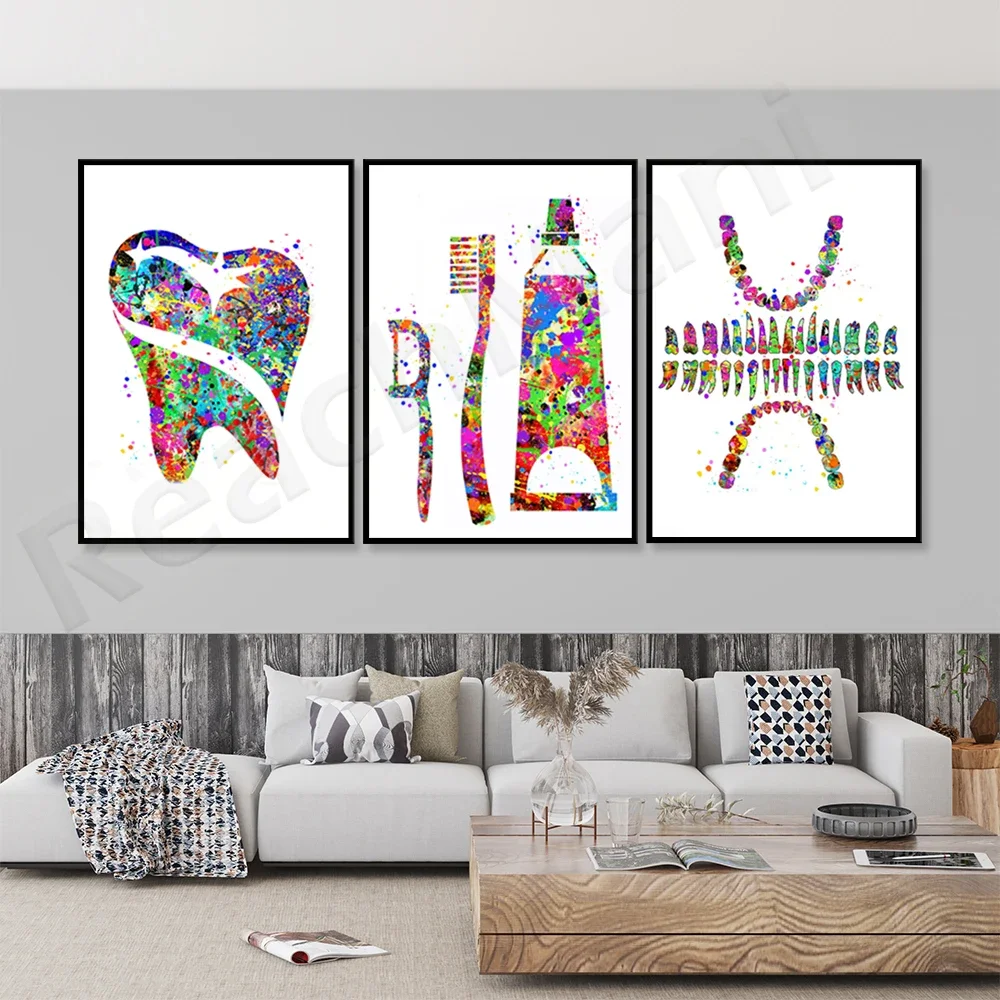 Dental print, dental hygienist, dentist gift, watercolor print, dental office decoration dentist medical art dental care