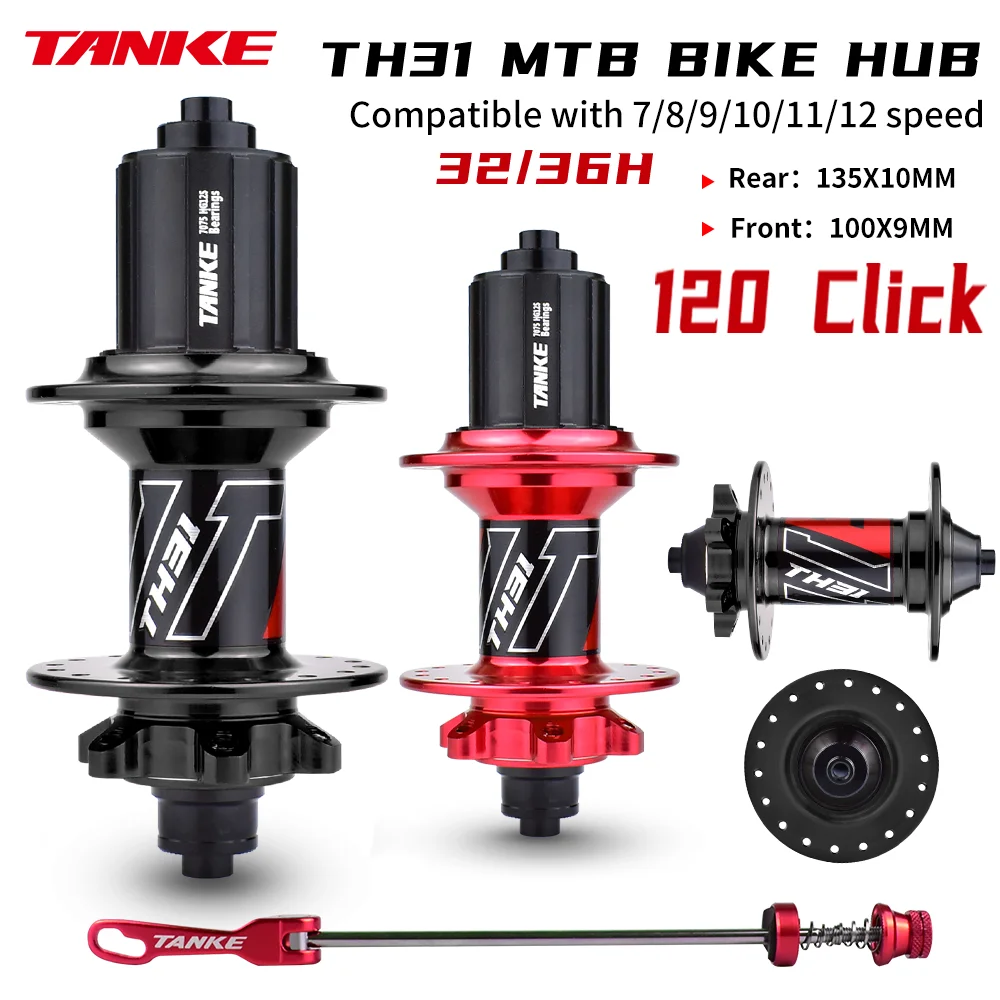 TANKE 120 Click MTB Hub,6 NBK Bearing drum,for 8,9,10,11,12 Speed Mountain Bike Disc Brake,Bicycle accessory,32 Holes,36 Holes