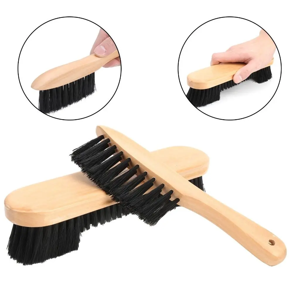 Kit de herramientas de limpieza de mesa de billar con mango de madera, cerdas de nailon de 8,5 pulgadas, cepillo para mesa de billar, cepillo para riel de billar de 9 pulgadas, 2 uds.