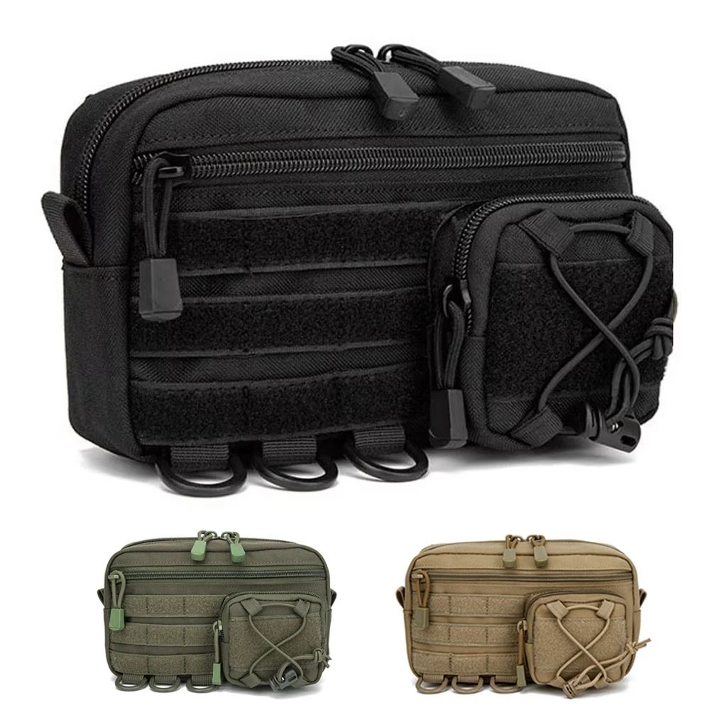 

1000D Molle Utility EDC Waist Bag Belt Tactical Pouch Medical First Aid Bag Belt Pouch Outdoor Sports Hunting Bag Utility Bag
