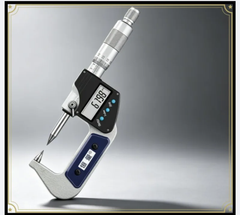 Digital small head micrometer 0-25mm 0.001 fine head micrometer blade tip keyway micrometer