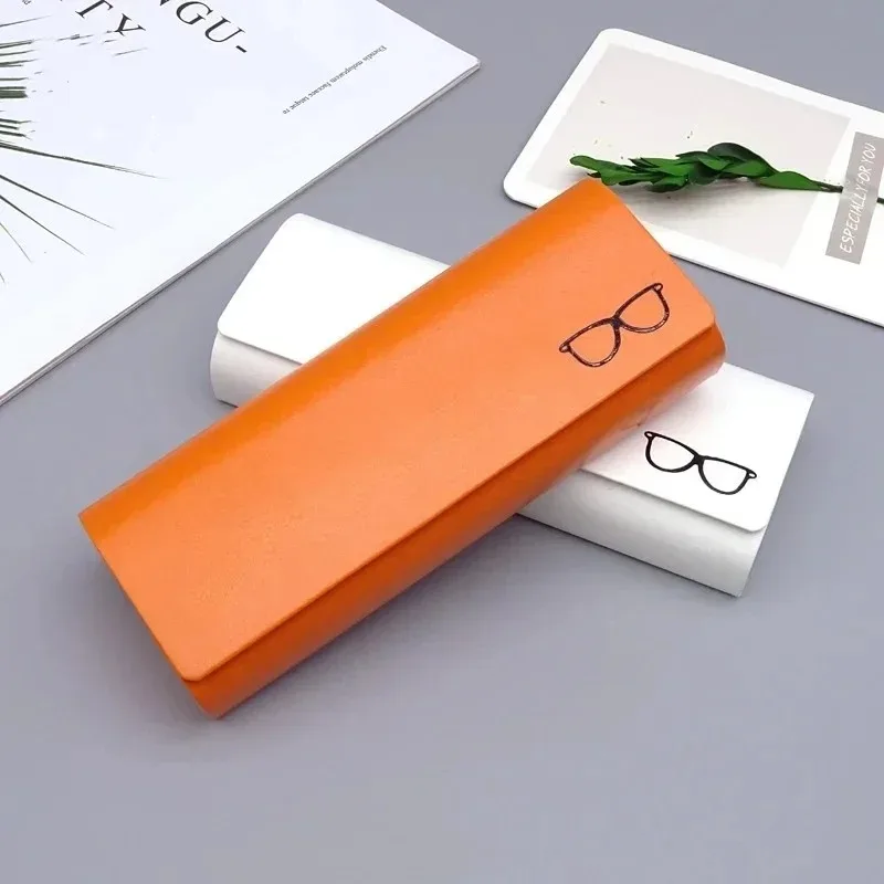 1Pcs Unisex Hard Shell Eyeglass Case Large Capacity Anti Pressure Minimalist Leather Storage