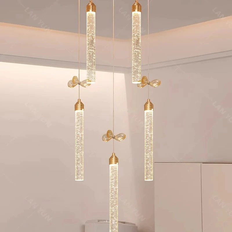 Imagem -05 - Smart Crystal Pendant Lights Decoração para Casa Moderna Lâmpadas de Salão para Sala de Estar Iluminação Interna