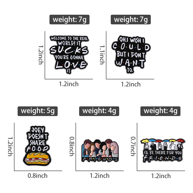 جوي لا يشارك دبابيس المينا الغذائية مرحباً في العالم الحقيقي تمتص أنك سوف تحبها بروش معدني حقيبة ظهر ذات طية صدر السترة شارة هدية #3