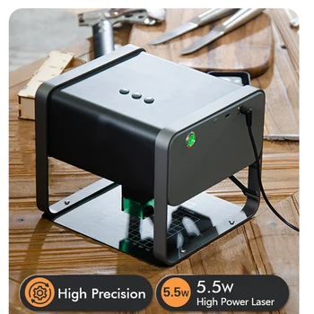 ミニレーザー彫刻およびカッター,CNC,ロゴ,マークプリンター,木材,革用彫刻機,5500MW