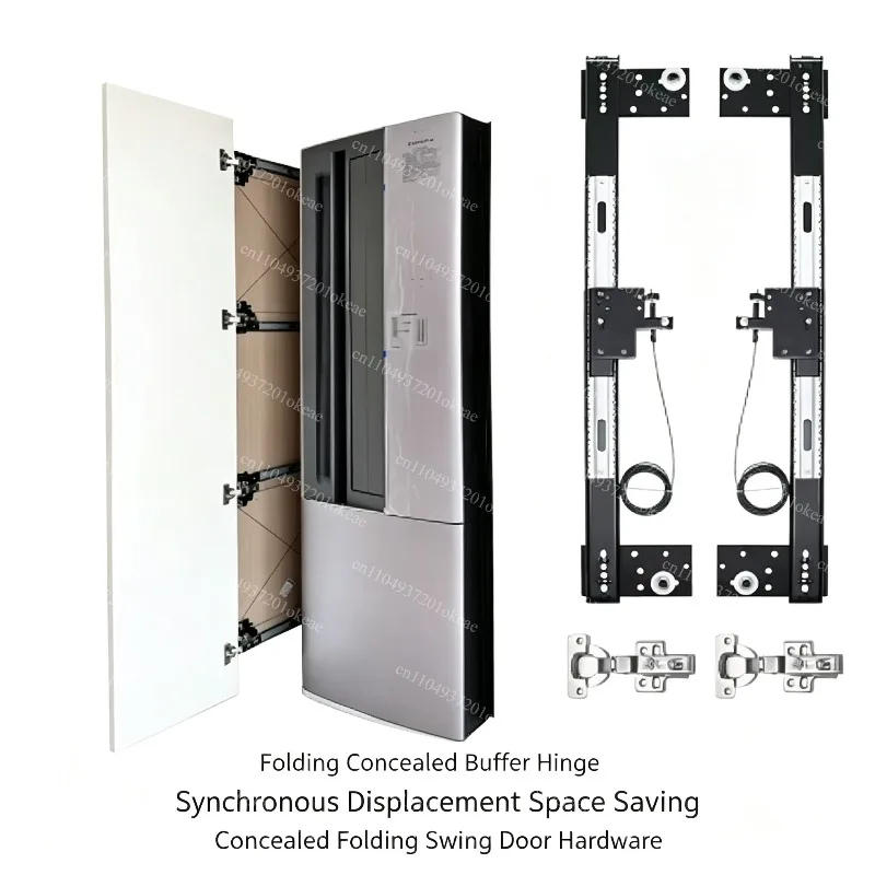 Hidden Folding Revolving Door Slide, Telescopic Side Mount Cabinet Track Hardware Fittings