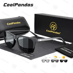 CoolPandas Brand Square Photochromic Chameleon Sunglasses Men Women Day Night Vision Driving Goggles oculos gafas de sol hombre