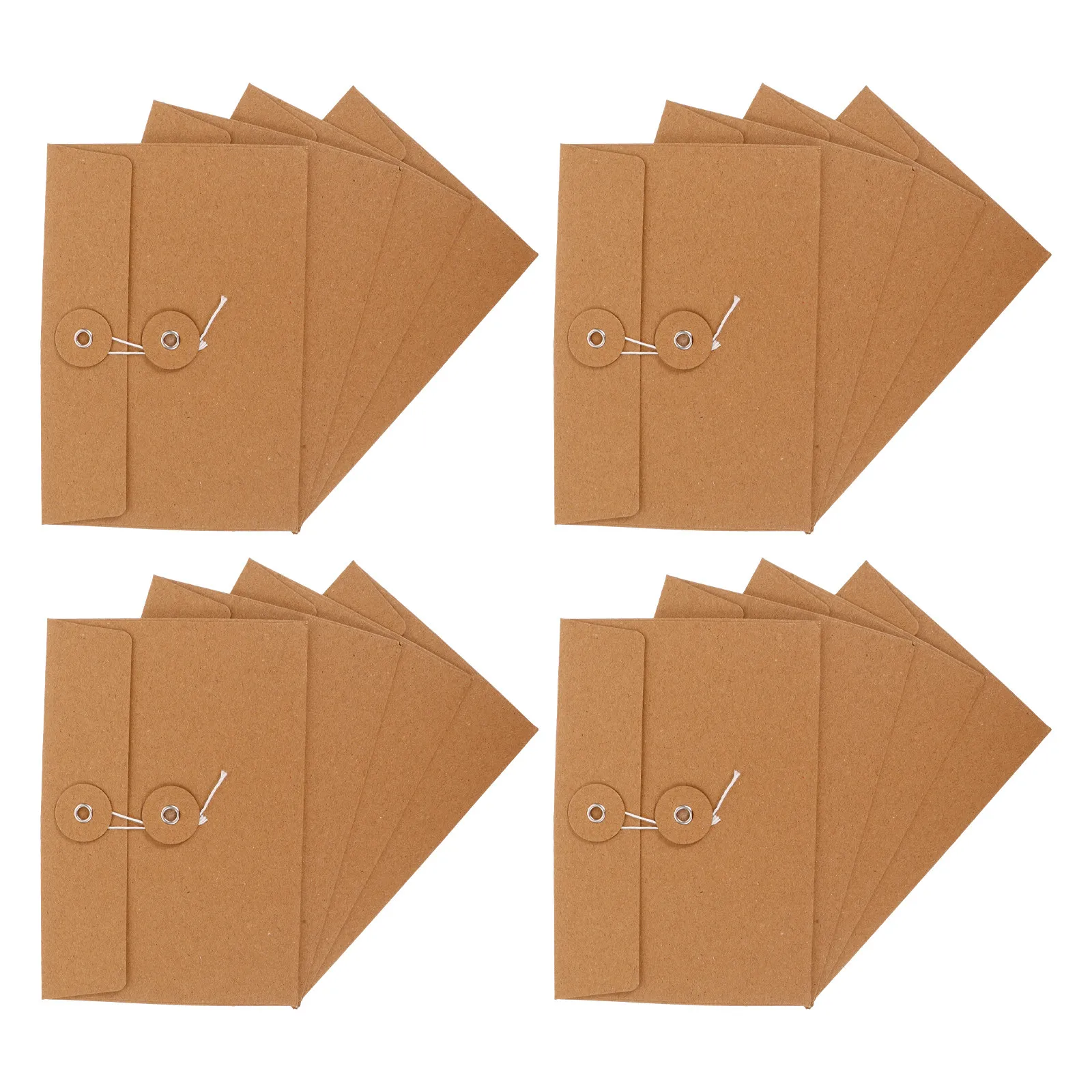 

20Pcs Winding Storage Envelopes Kraft Paper Holders Multi-Function Document File Organizers Letter Receipts Storing Bags Office