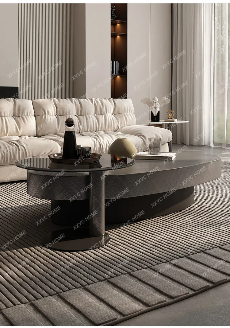 

Modern simple stainless steel special-shaped light luxury mango combination coffee table