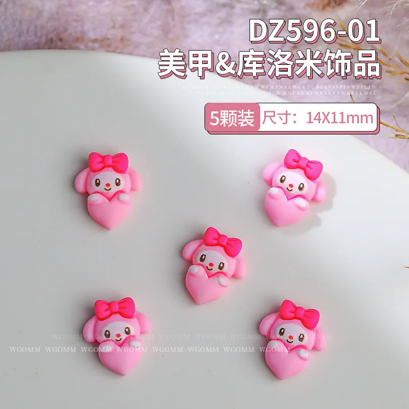 50Pcs Sanrio Hello Kitty Nail Charms Kawaii Kuromi Mymelody Nail Jewelry Manicure Diy Anime Part Sticker Decration Accessories