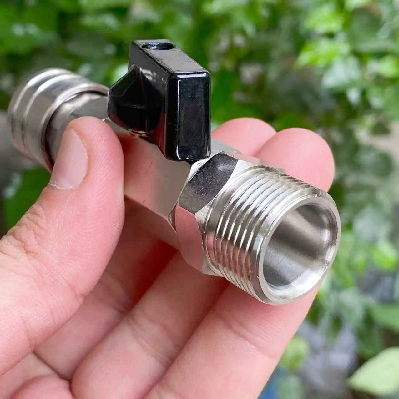 Hochdruck-Waschanschluss 1/4 Zoll mit Kugelhahn für Schlauch M22 14MM/15MM Edelstahl 4000 PSI – Detail 5