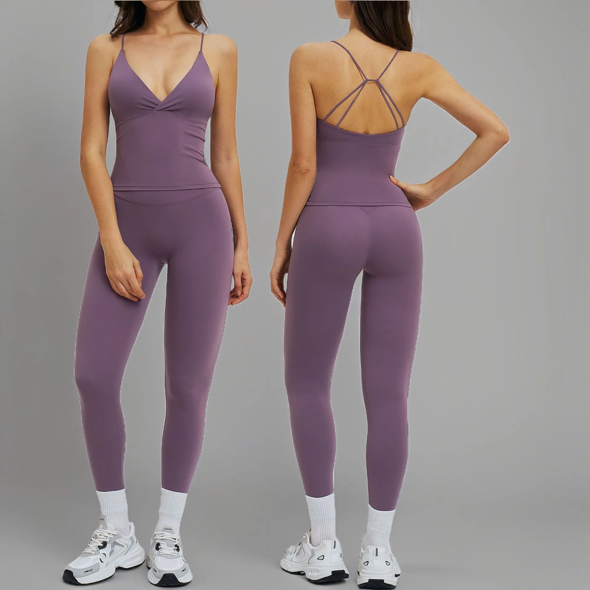 Women's Tracksuit 2Pcs Fitness Suit Yoga Sets Sportswear Workout Outfits Sports Bra High Waist Leggings Gym Clothing Sports Suit