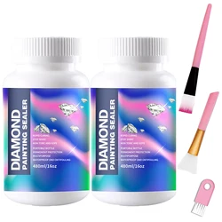 480ML(16oz) Diamond Painting Sealer Kits with 3 Pcs Brushes Diamond Art Sealer Puzzle Glue Accessories and Tools for Adults
