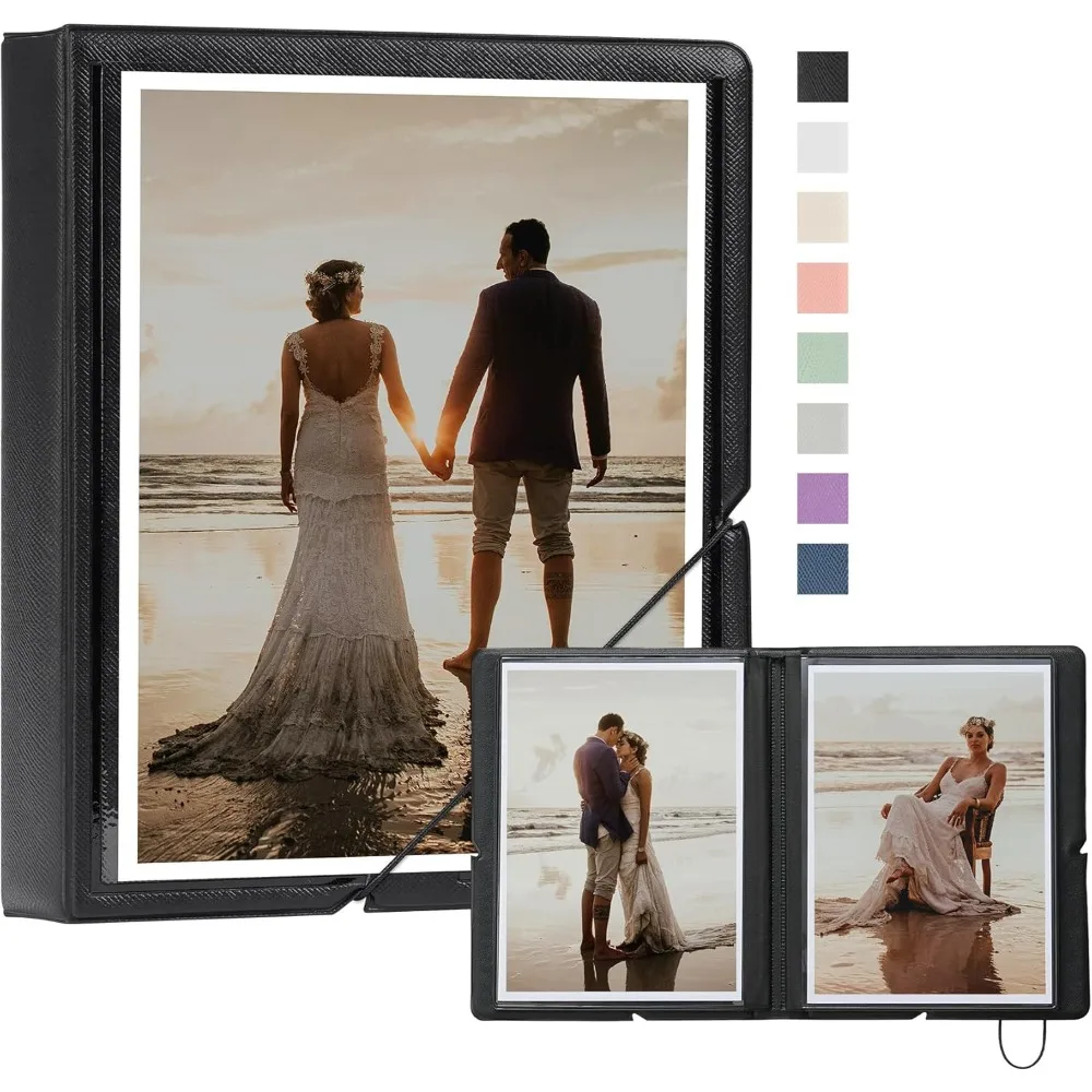 

Small Photo Album 5x7 Customizable Cover Plastic 5x7 Photo Book Holds 36 Pockets Mini Picture Album for Wedding Family and Trave