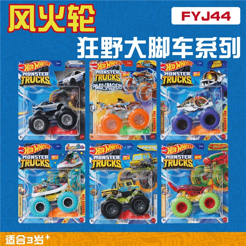 FYJ44-4B Hot Wheels Monster Trucks tyrannosaurus dodge Stegosaurus tumbler Muscle off-road Hummer Diecast alloy car model toys