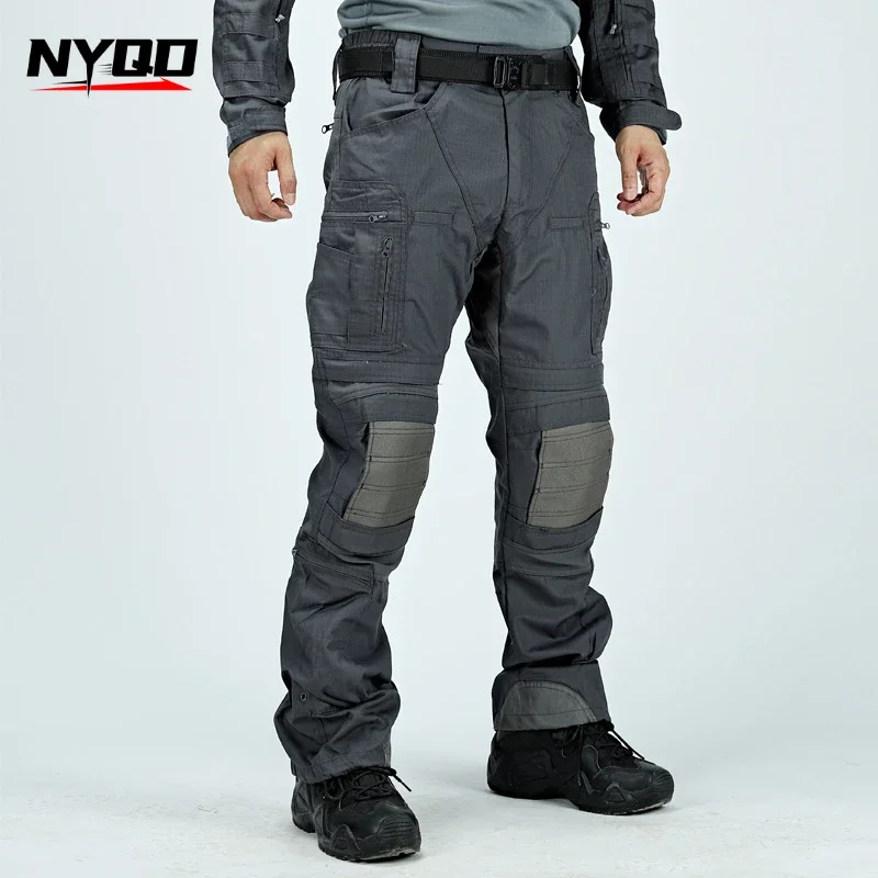 Tactical Casual Pants Mens Waterproof Cargo Trousers Outdoor Multi-Pocket Military Pants Male Hiking Wear-resisting Trousers