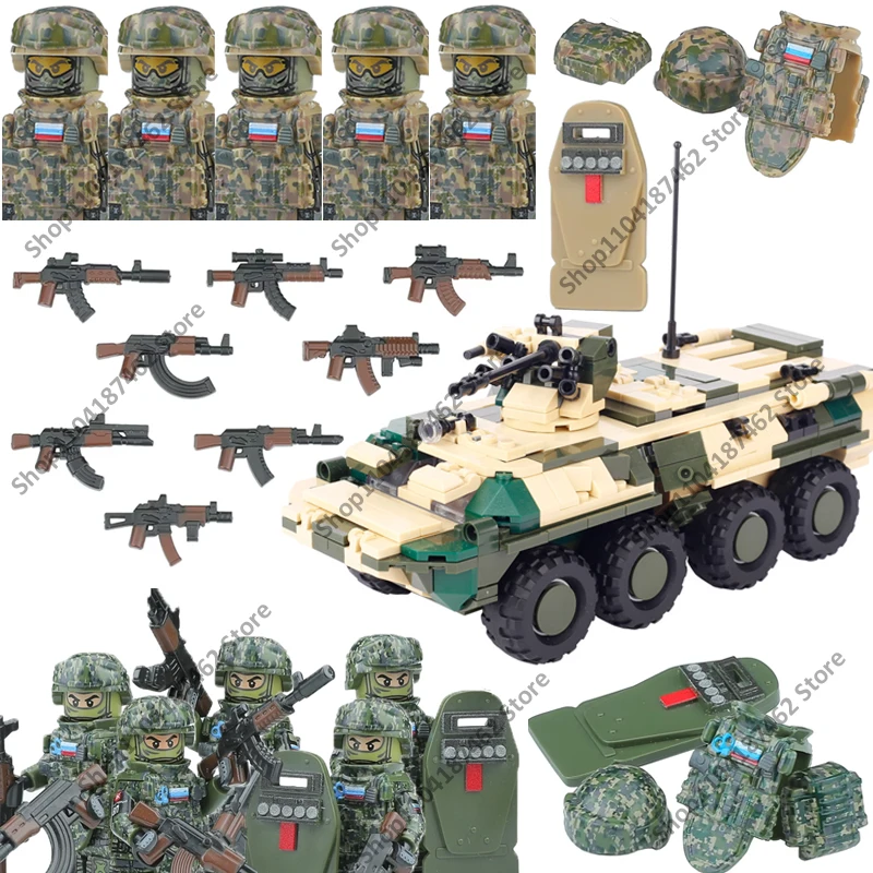 Military Soldier Russia SSO Special Forces Building Blocks City Police Army Figures Commando Combat Uniform Weapons Bricks Toys