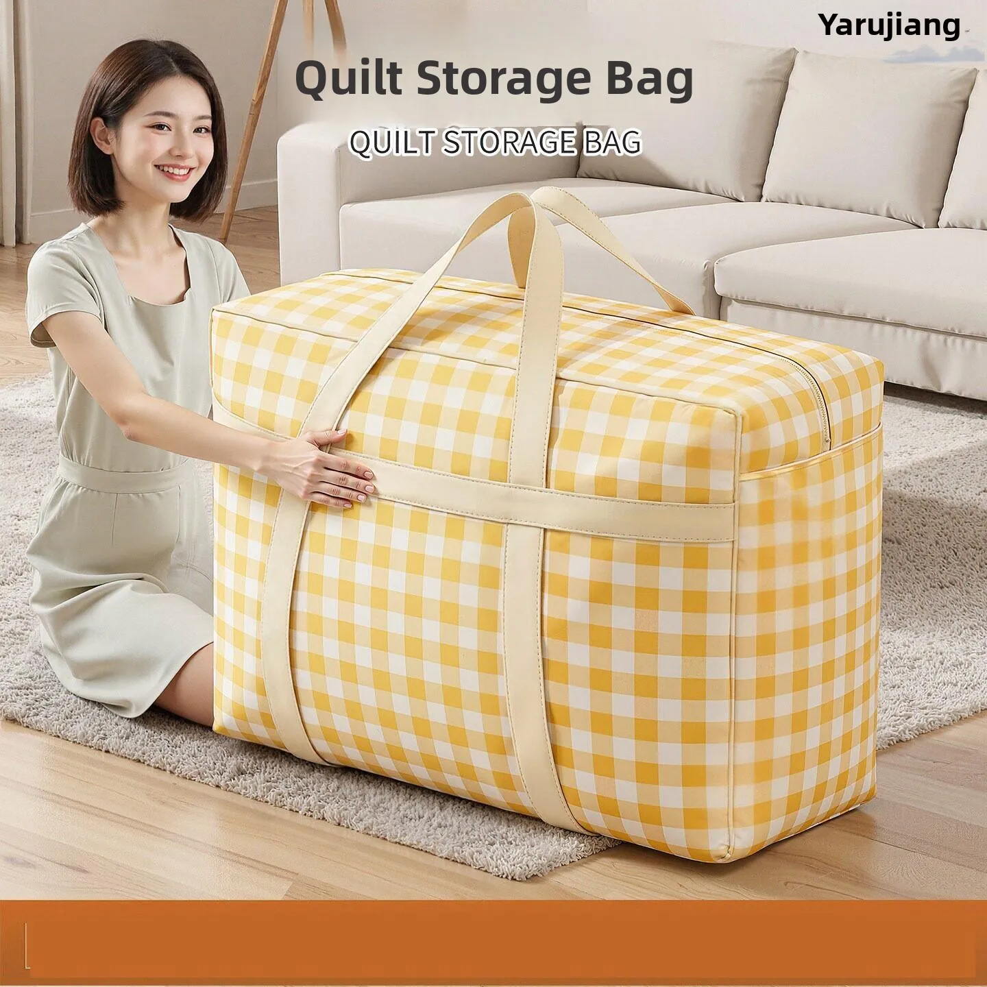 Thickened Cotton Quilt Storage Bag Waterproof Moisture Proof Moving And Organizing Canvas Bag Large Capacity New 2026 Model
