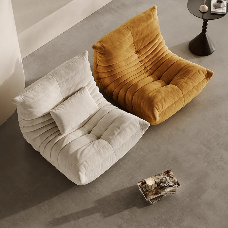 

Modern living room balcony leisure lazy sofa reclining can sleep cream wind single recliner