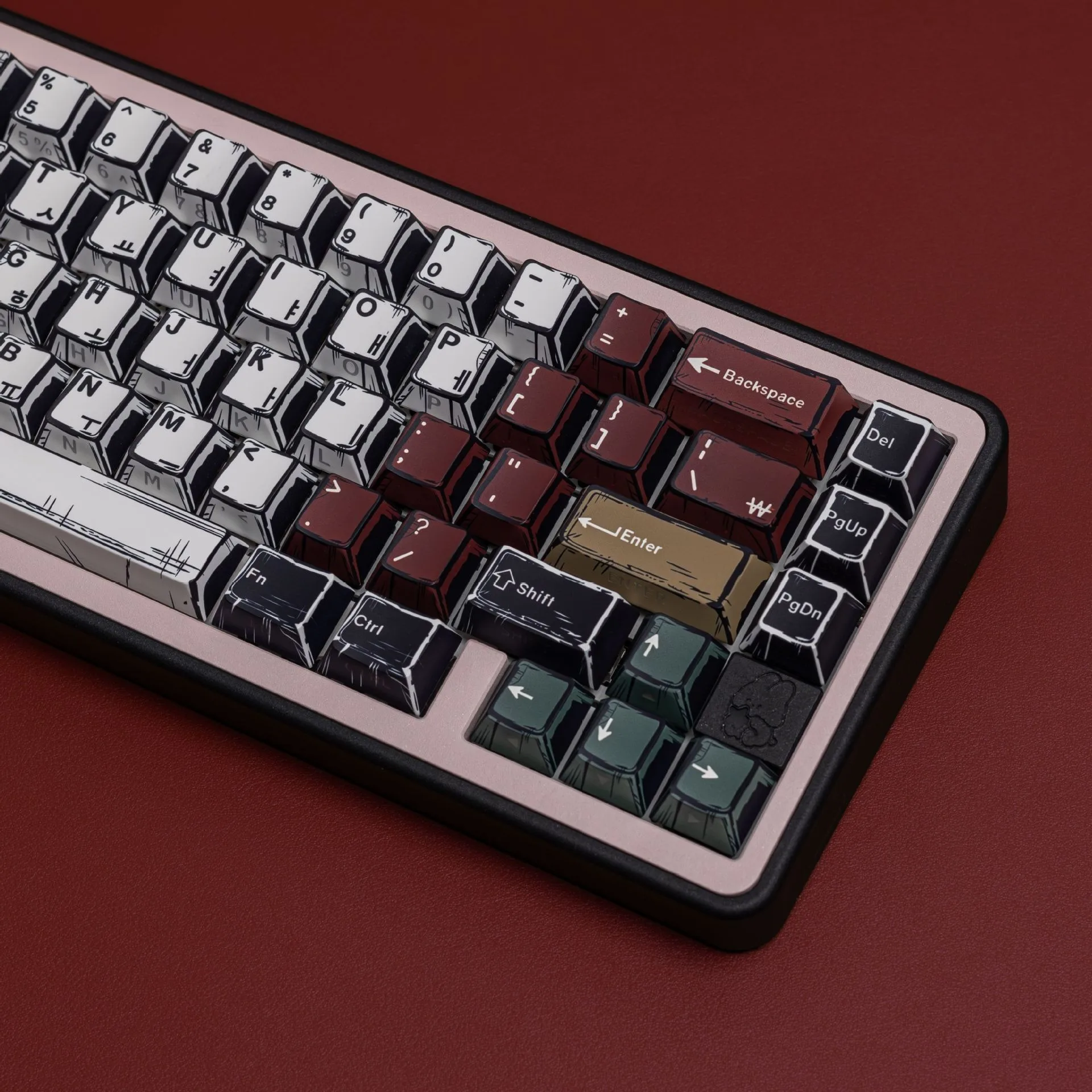 Comic Keycaps Korean Spanish French Japanese Russian ISO Keycap For Mechanical Keyboard Cherry Profile PBT Double Shot Key Caps