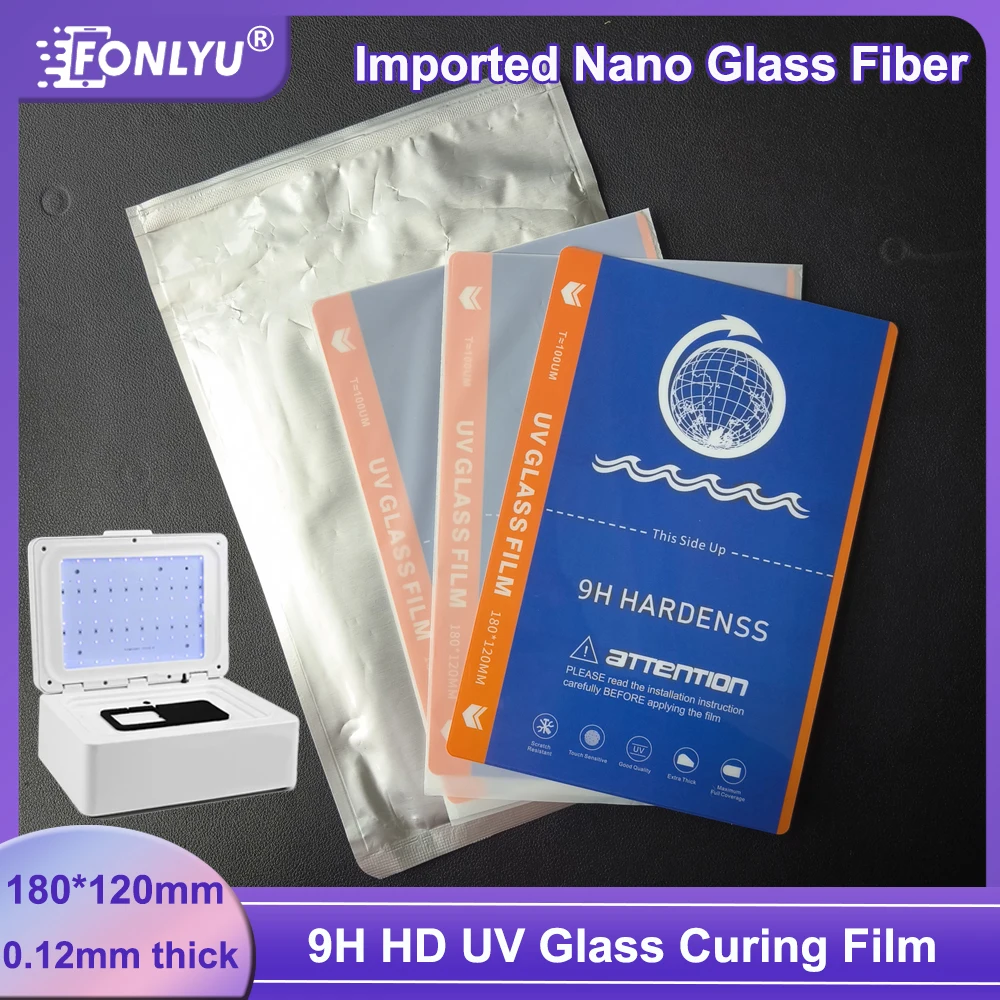 FONLYU HD Anti-scratch UV Glass Curing Film For Mobile Phone Curved Screen Protector Back Sticker Cutting Machine Plotter Cutter