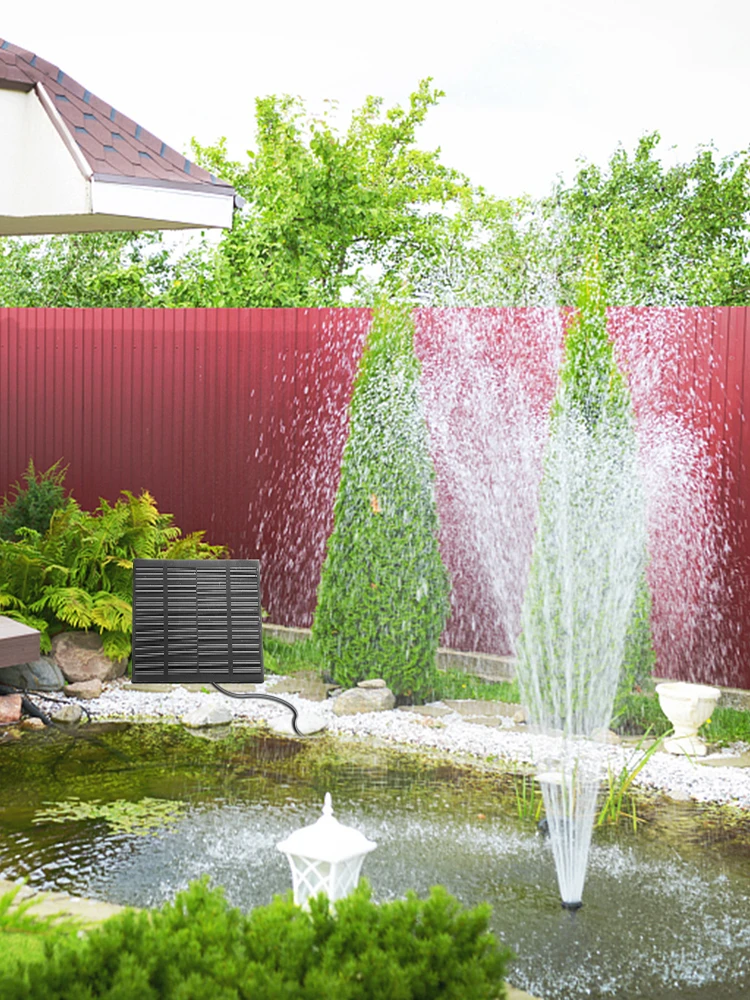 Fuente Solar de 1,5 W con Panel, bomba de agua con 6 boquillas, flotante, ahorro de energía para estanque de jardín y piscina
