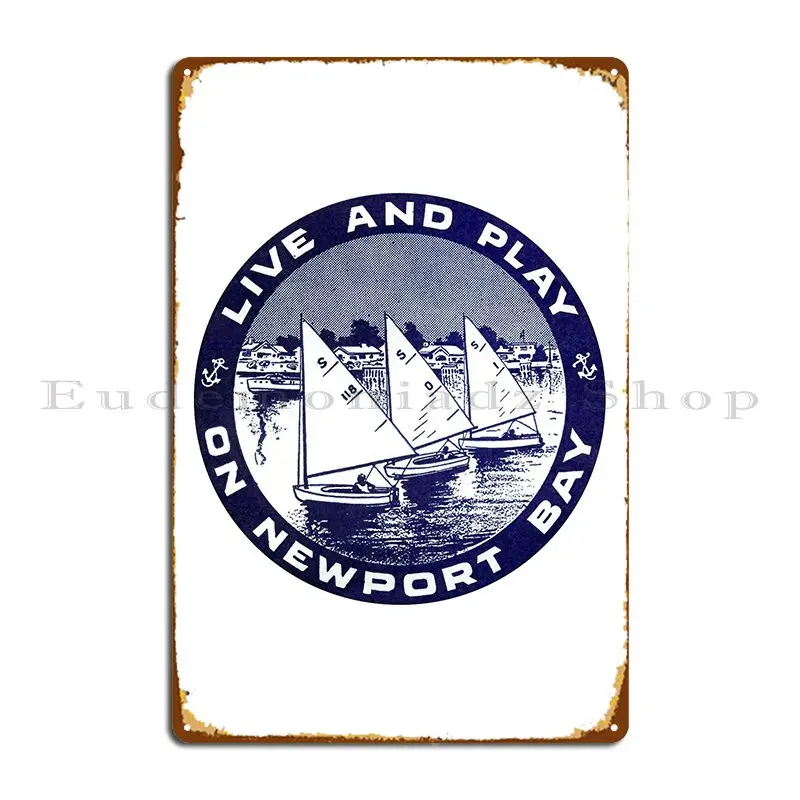 1950s Newport Bay California Metal Plaque Poster Vintage Customize Pub Designing Living Room Tin Sign Poster