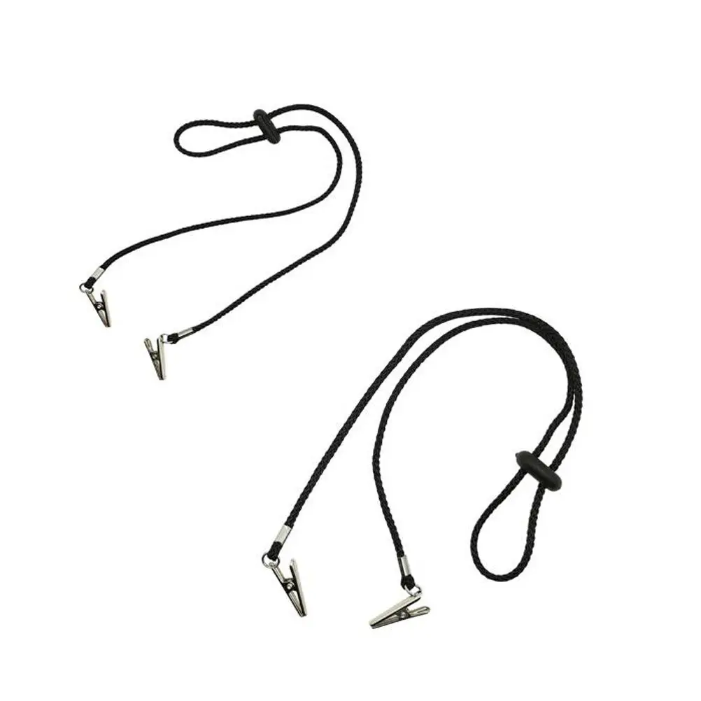 5Pcs Nylon Napkin Clips Chain Adjustable Length Two Alligator Clips for Meal Bib Towel Wipes Keep Clothes Clean Portable